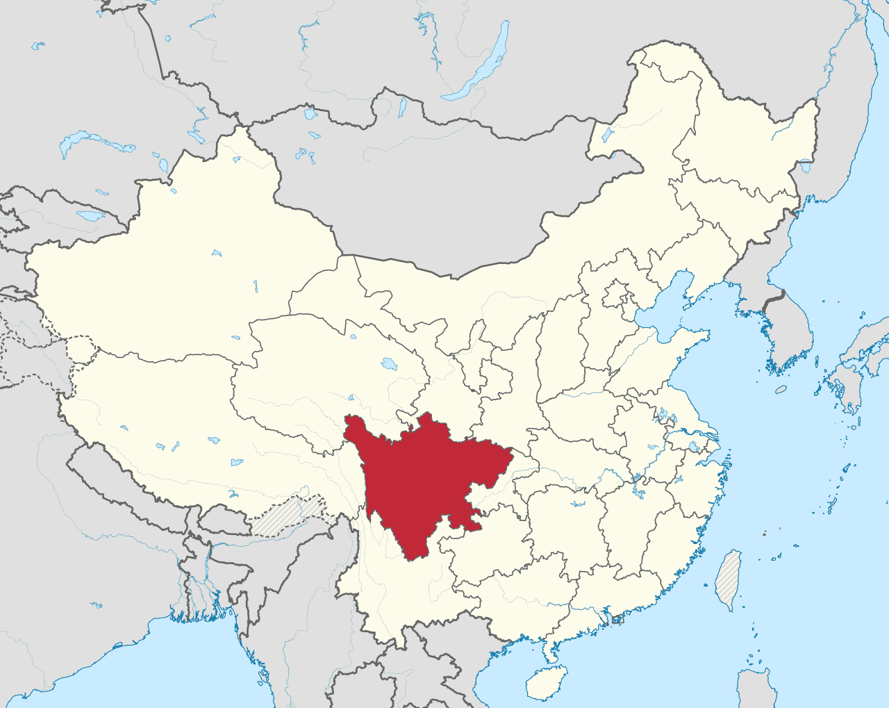 Sichuan province in China is home to a large number of Bitcoin miners due to the low cost of hydroelectric power. Source: Wikipedia.