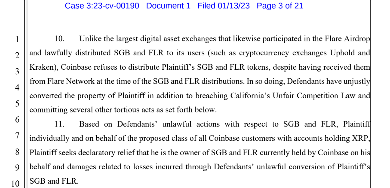 Coinbase Lawsuit Complaint Brief