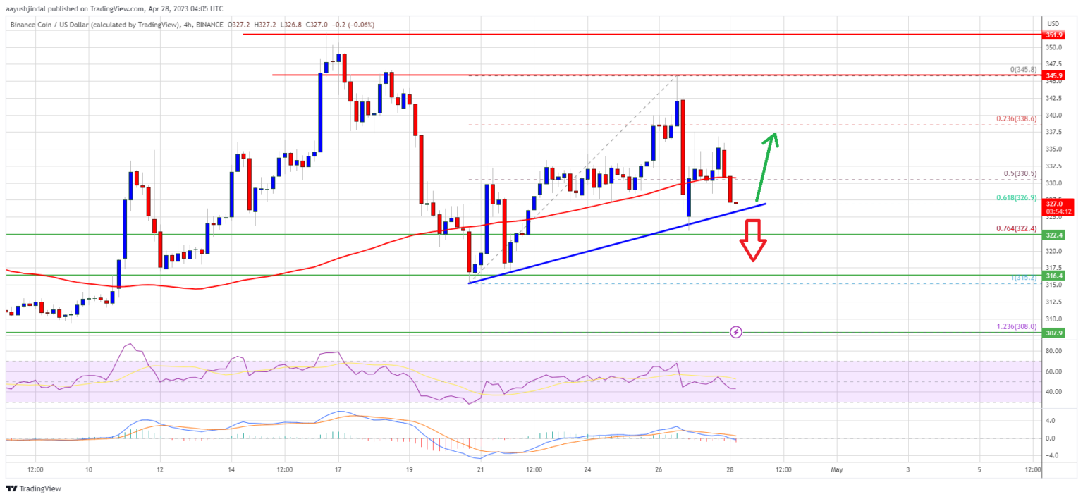 Harga BNB Kurang Momentum Di Atas $335 Tetapi Penurunan Kemungkinan Akan Terbatas