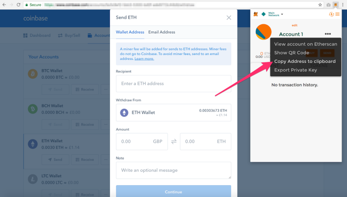 How to transfer from Coinbase to Metamask wallet 4 How to transfer from Coinbase to Metamask wallet 3