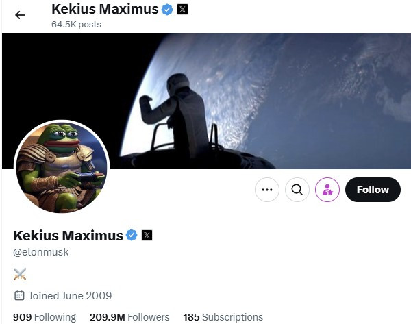 Илон Маск «Kekius Maximus»: как переименование аккаунта вызвало хайп