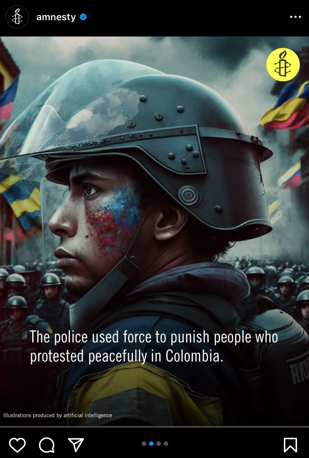 AI generated image of colombian protest