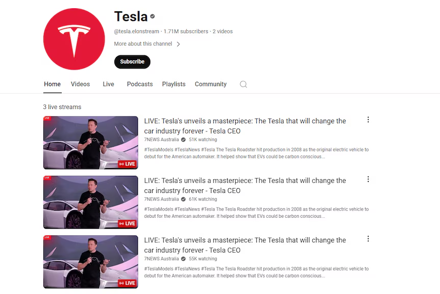 Australia’s 7news gets hacked on YouTube to promote crypto scam involving Elon Musk - 1