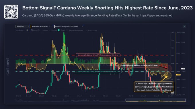 Cardano MVRV and Funding Rate Analysis/Santiment