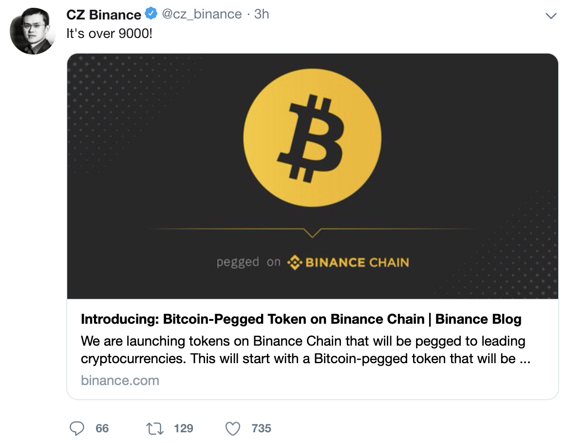 Changpeng Zhao tweet. Source: Twitter