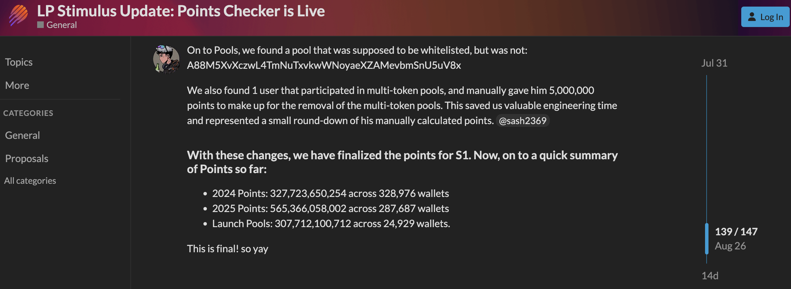 Number of Points allocated in Meteora. Source: Meteora