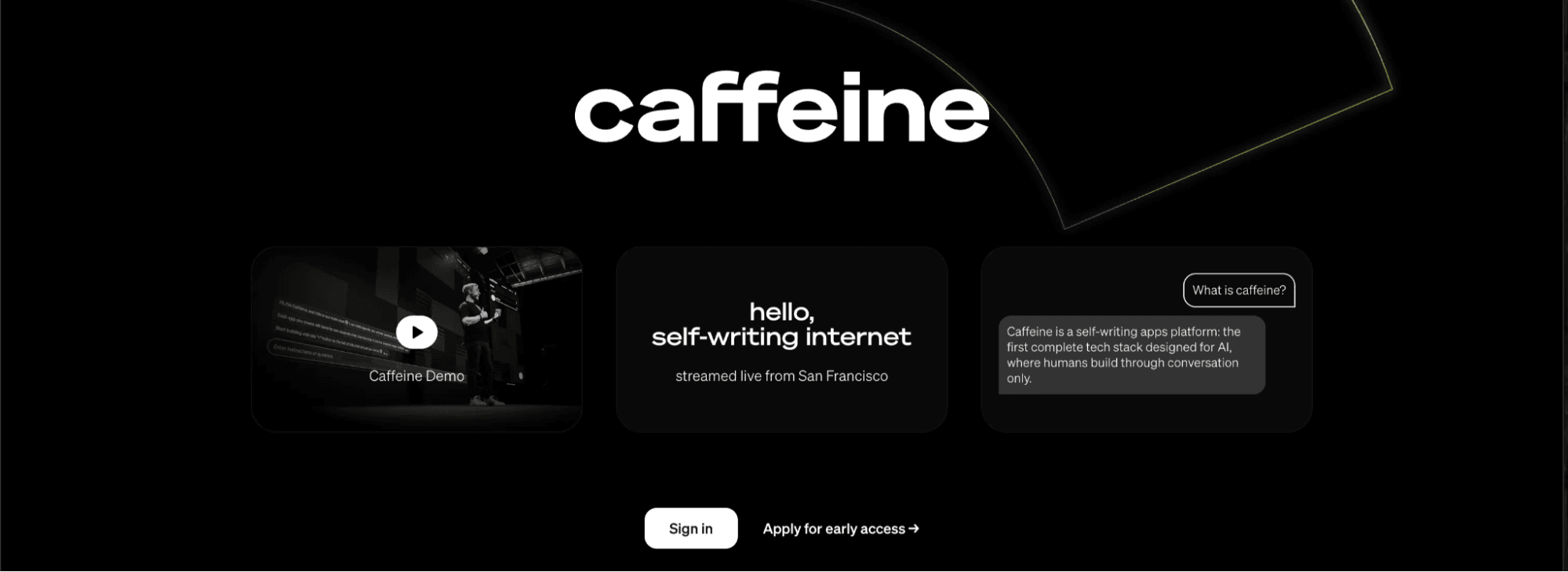 Caffeine home page