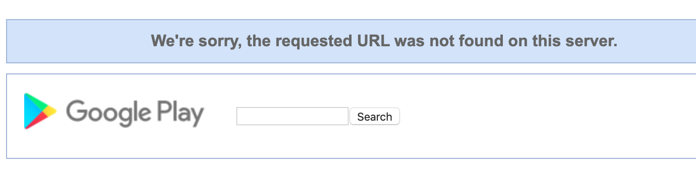 Requested url not found