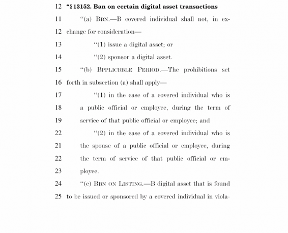 Senate updates Clarity Act to bar presidents from issuing crypto assets
