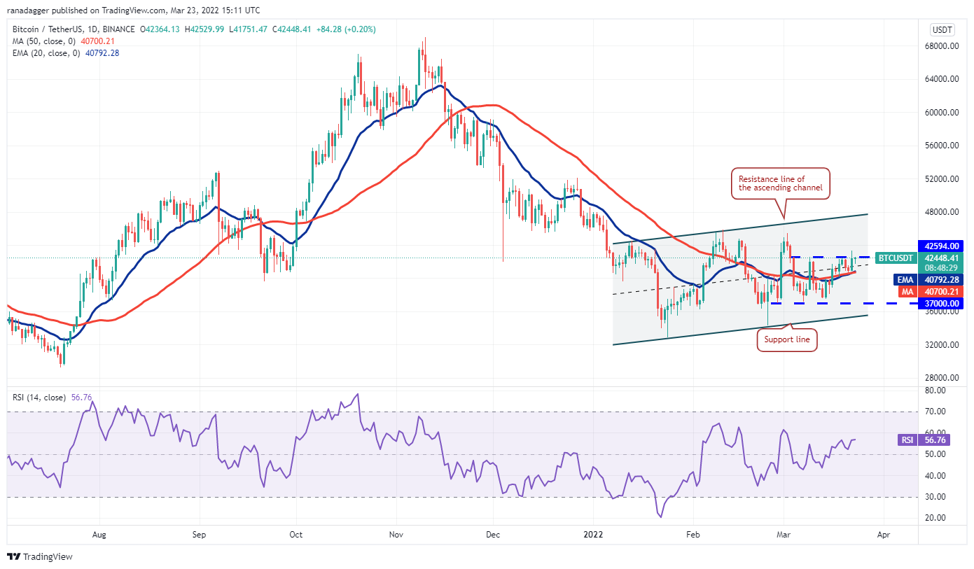 Price analysis 3/23: BTC, ETH, BNB, XRP, LUNA, ADA, SOL, AVAX, DOT, DOGE