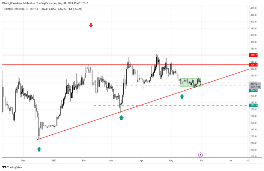 الرسم البياني اليومي لسعر BNB