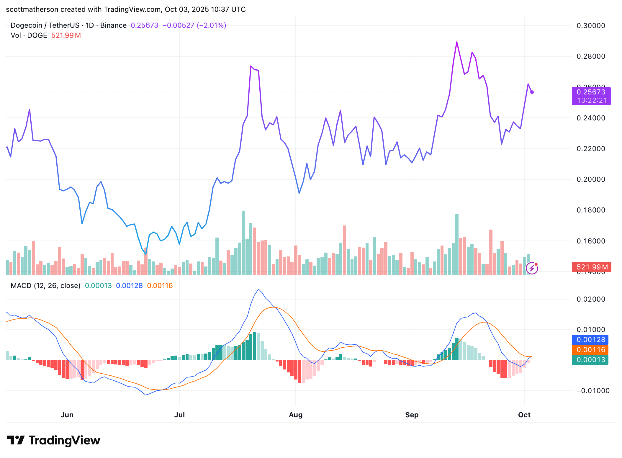 Historical Risk Levels Say Dogecoin Price Has Not Topped Yet, More Upside Coming? 5 BINANCE:DOGEUSDT Chart Image by scottmatherson