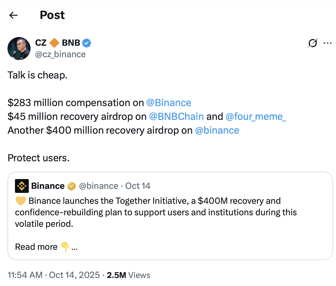 DYdX community to vote on $462K payout proposal following outage 5 Binance, Binance Coin
