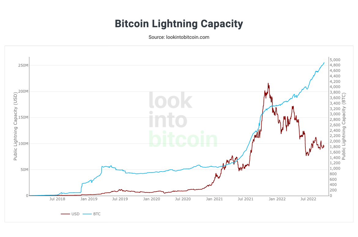 Bitcoin Lightning Network capacity strikes 5,000 BTC