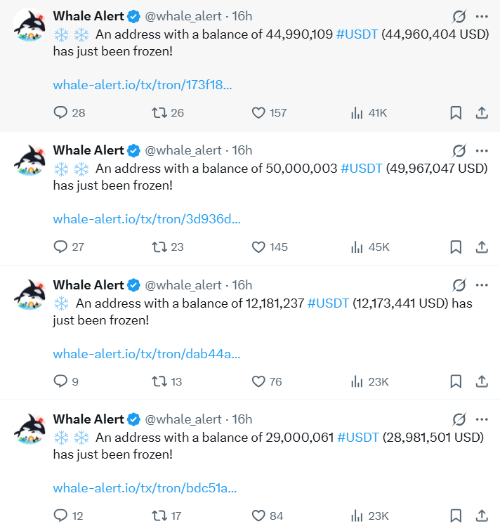 Tether's USDT Stablecoin Freeze.