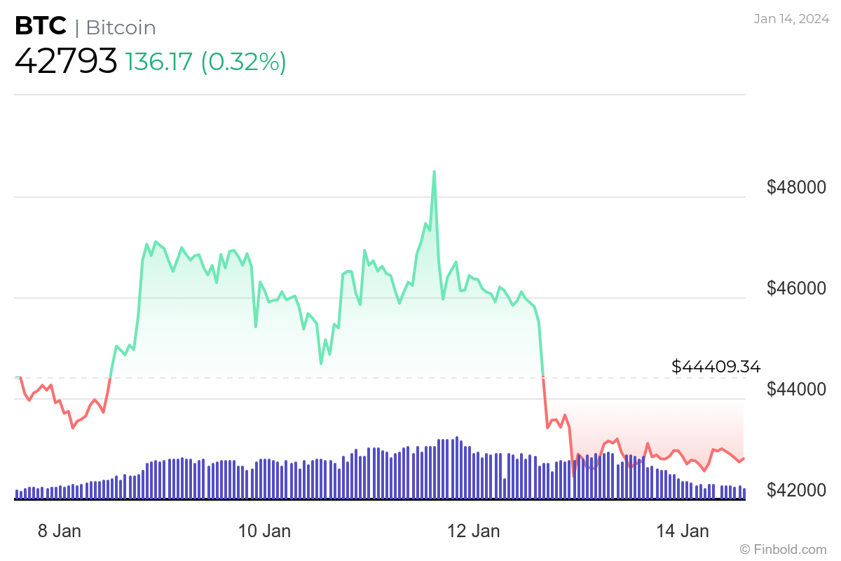 BITCOIN IN DECLINO DOPO L'APPROVAZIONE DELL'ETF