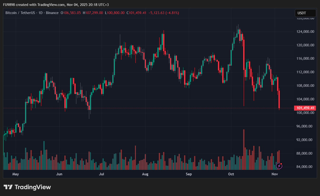 Цена биткойнов достигла 100 000 долларов – вот последняя ситуация и данные о значительном падении