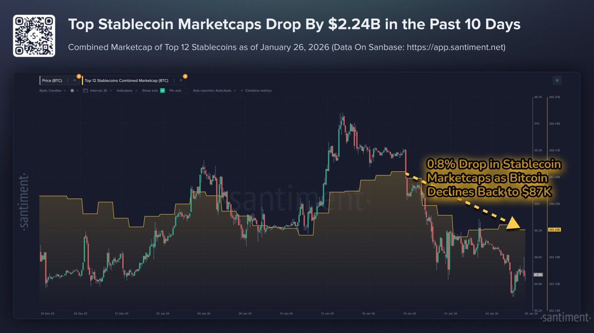 Top Stablecoin Marketcaps. Source: Santiment