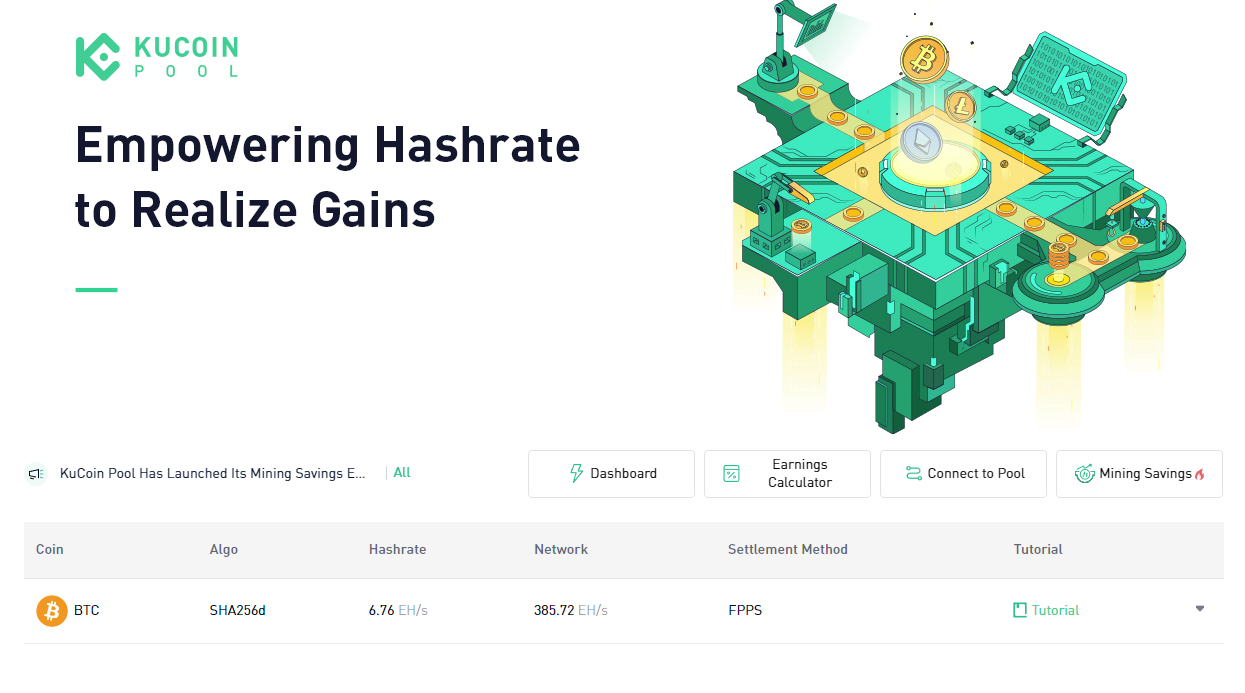 KuCoin mining page
