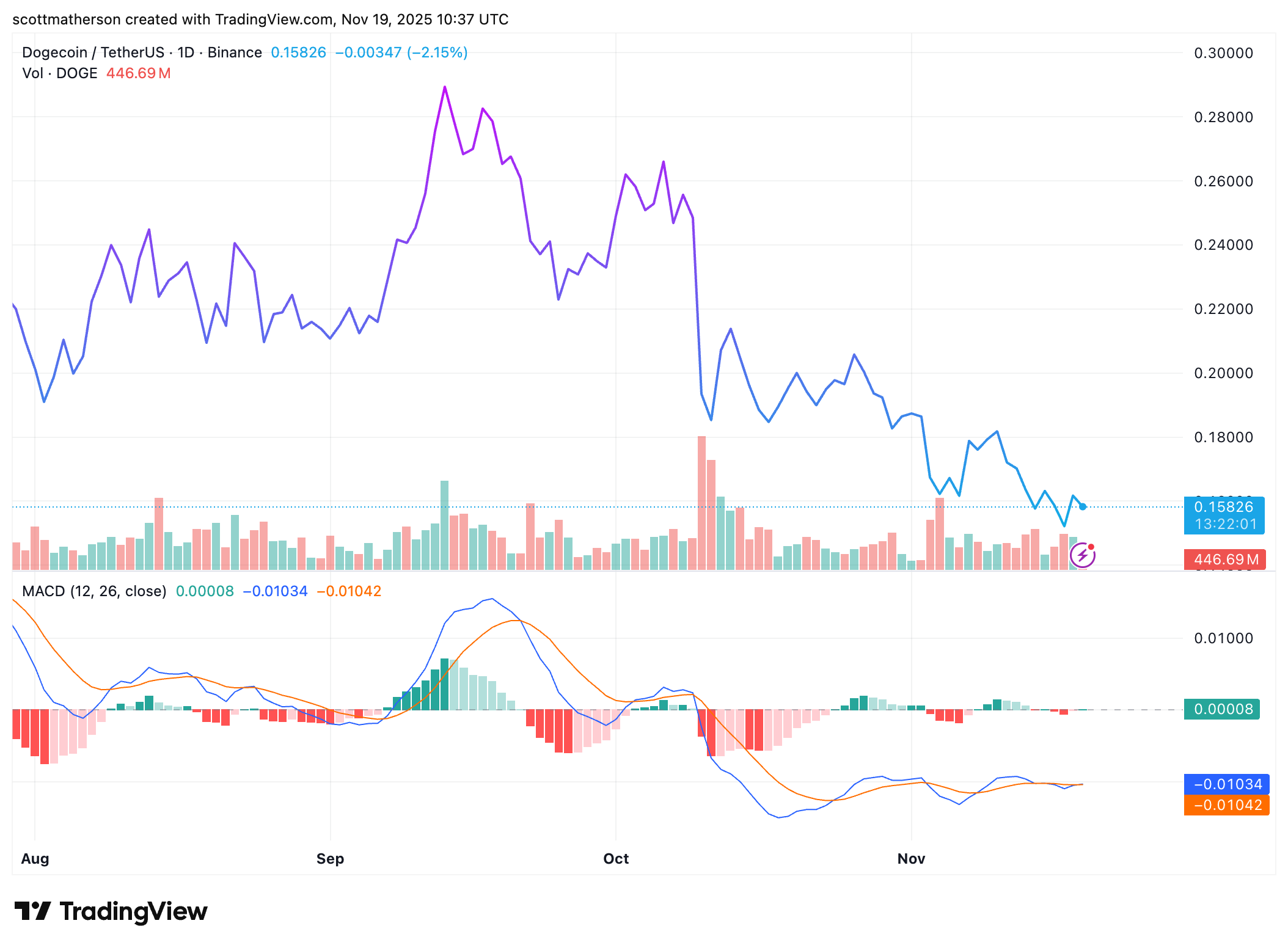 BINANCE:DOGEUSDT Chart Image by scottmatherson