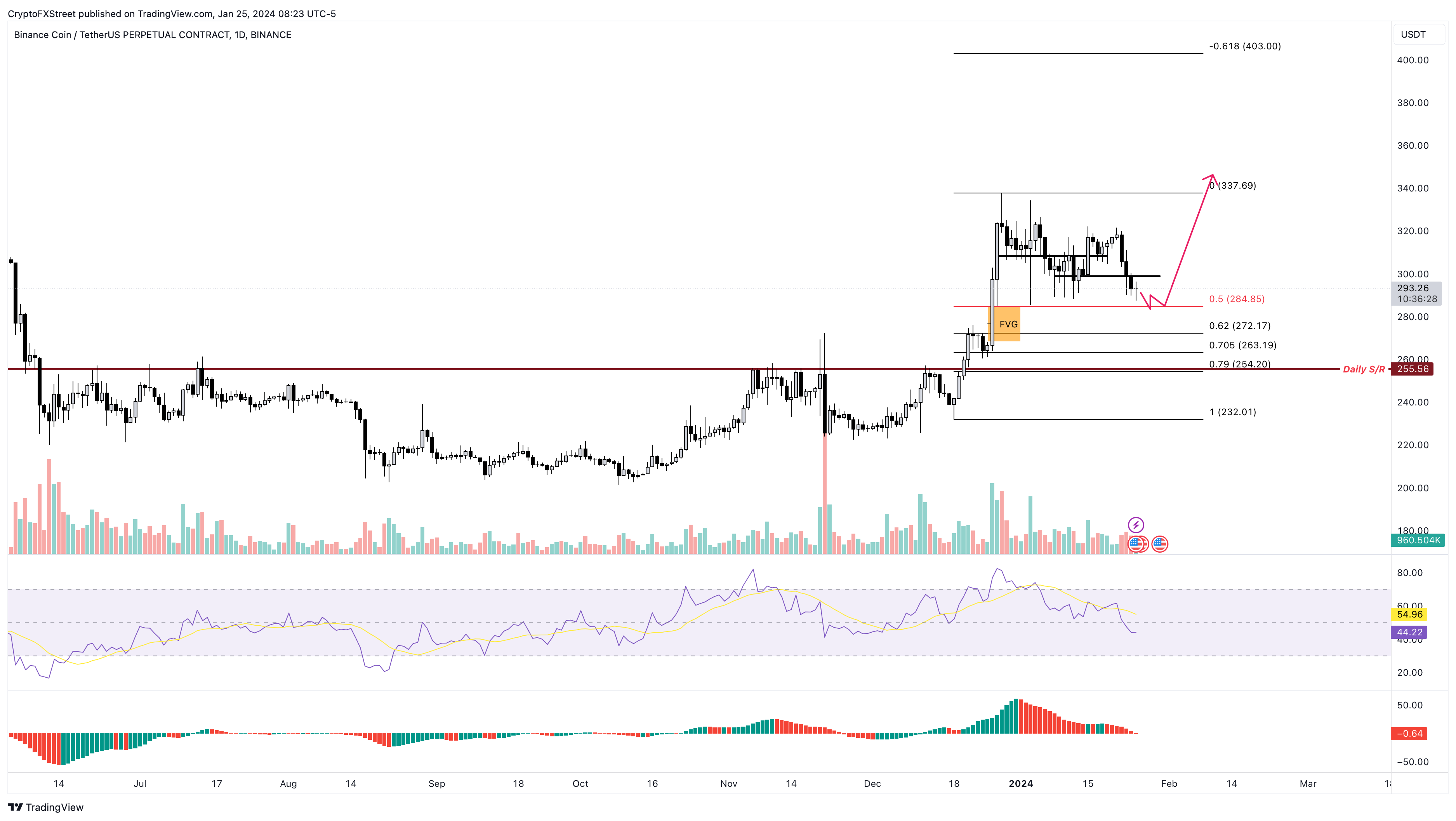 BNB/USDT 1-day chart