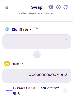 Hoán đổi BNB lấy Elongate Token (mua Elongate)
