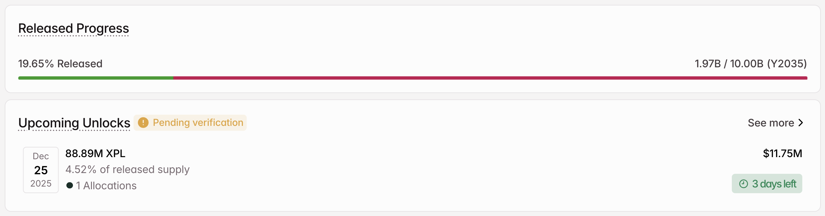 XPL Crypto Token Unlock in December
