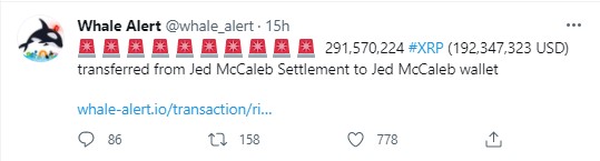 Jed McCaleb vendió 10 millones de tokens XRP a la vez 1