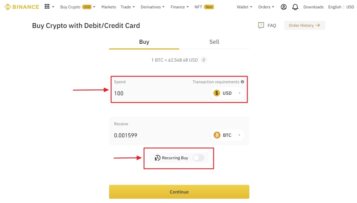 Binance Recurring Buy - Here&s How You Can Automatically Invest in Bitcoin  Each Month