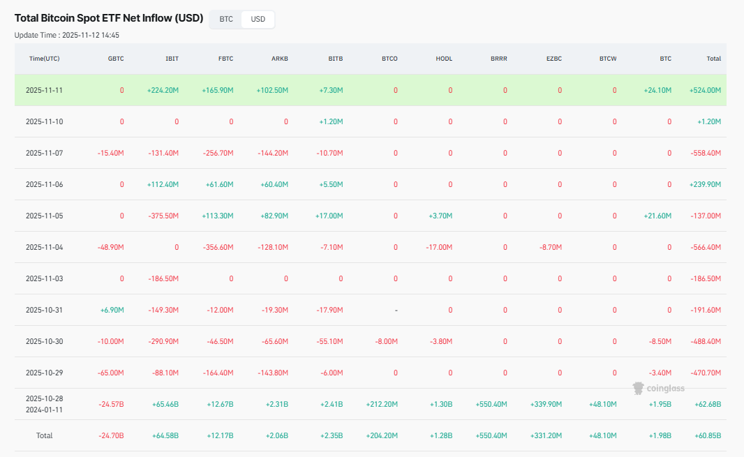 US Bitcoin ETFs inflows