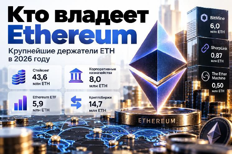 Кто владеет Ethereum: крупнейшие держатели ETH в 2026 году