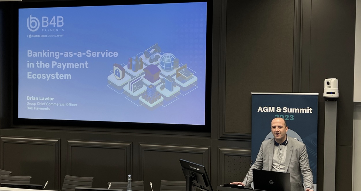 Brian Lawlor, CCO of B4B Payments, speaking at the PIF AGM & Summit