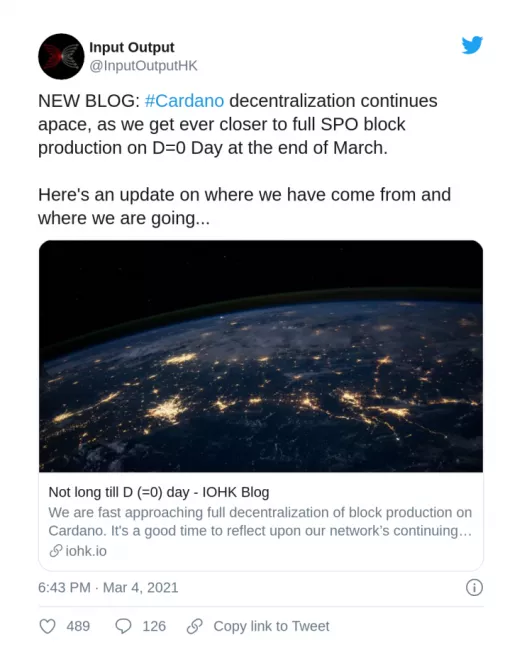 Кардано (ADA) на грани децентрализации