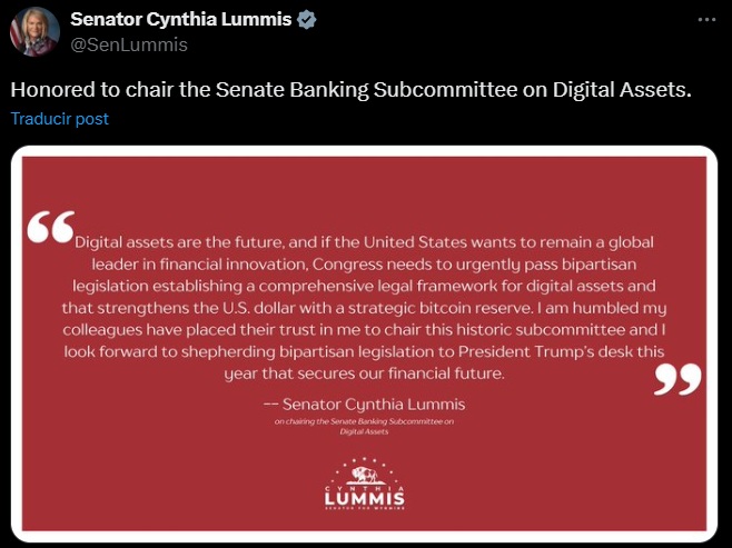 Lummis Bitcoin Tweet