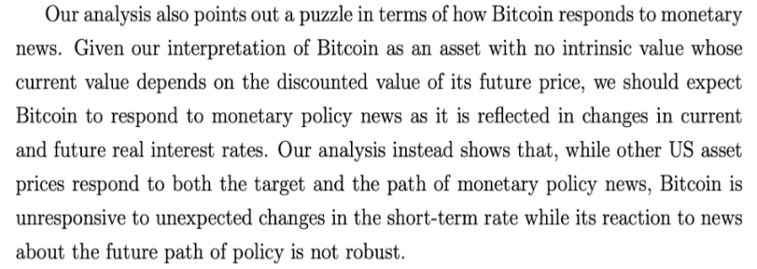 «Биткойн ортогонален монетарным и макроэкономическим новостям», — говорится в отчете ФРБ Нью-Йорка