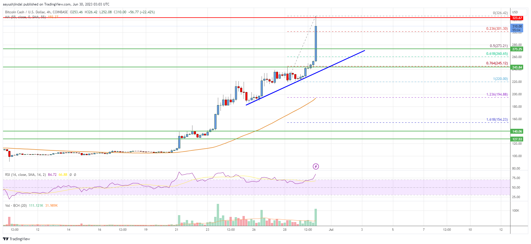 Analisis Bitcoin Cash: Reli Memperoleh Kecepatan Di Atas $300