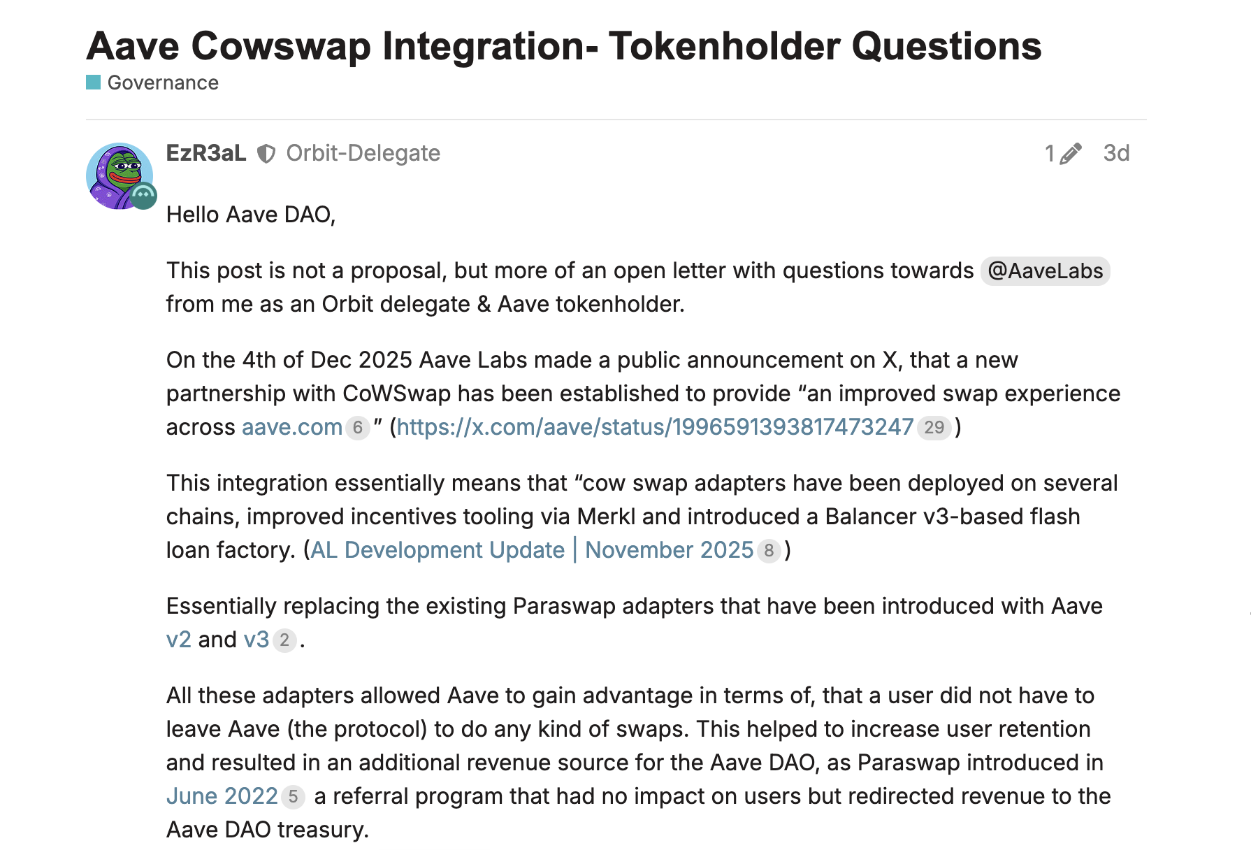 Decentralization, DAO, Aave