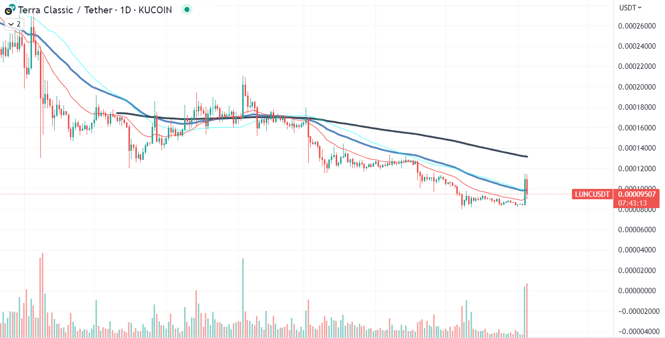 Luna Classic (LUNC) неожиданно выросла, но затем потеряла 14%