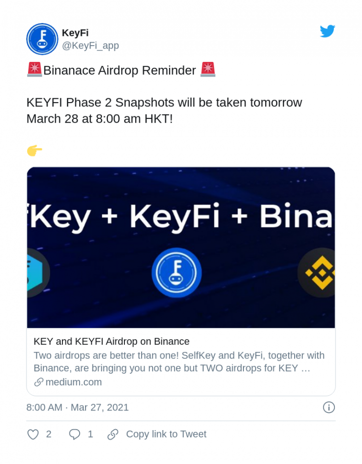 KeyFi token launches on Binance Smart Chain