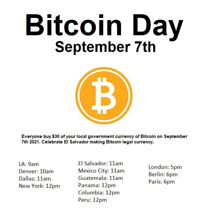 Tomorrow The Community Will Buy 30 In Btc To Support El Salvador S Bitcoin Law Breaking Sbs