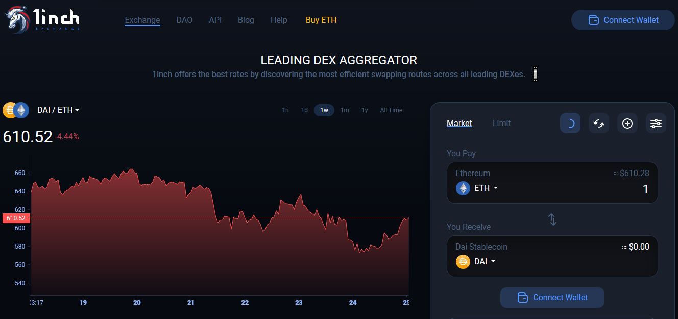 1inch.exchange - Interface 1inch token