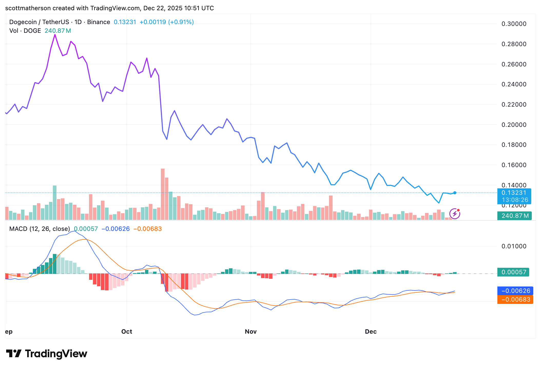 BINANCE:DOGEUSDT Chart Image by scottmatherson