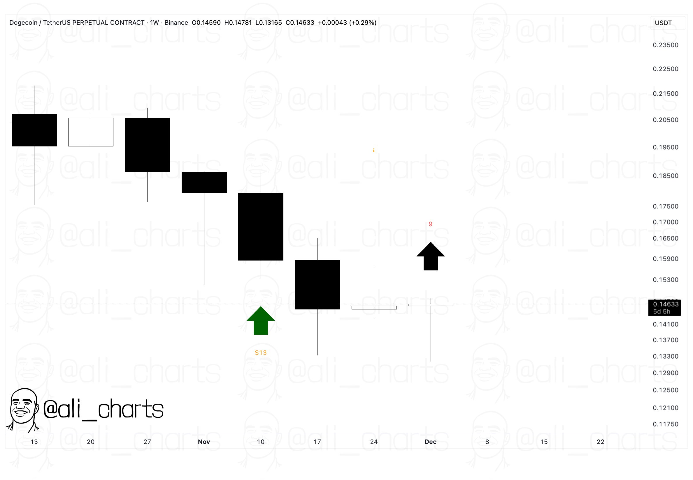 DOGEUSD 1-Week Chart