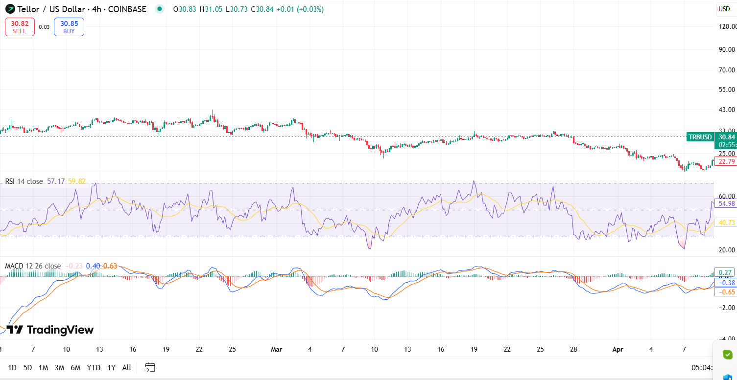 TRB/USD 4 ساعات الرسم البياني. مصدر الصورة: TradingView