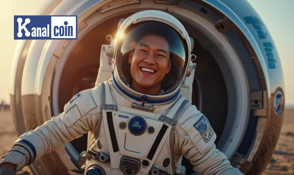 Justin Sun exiting Blue Origin spacecraft