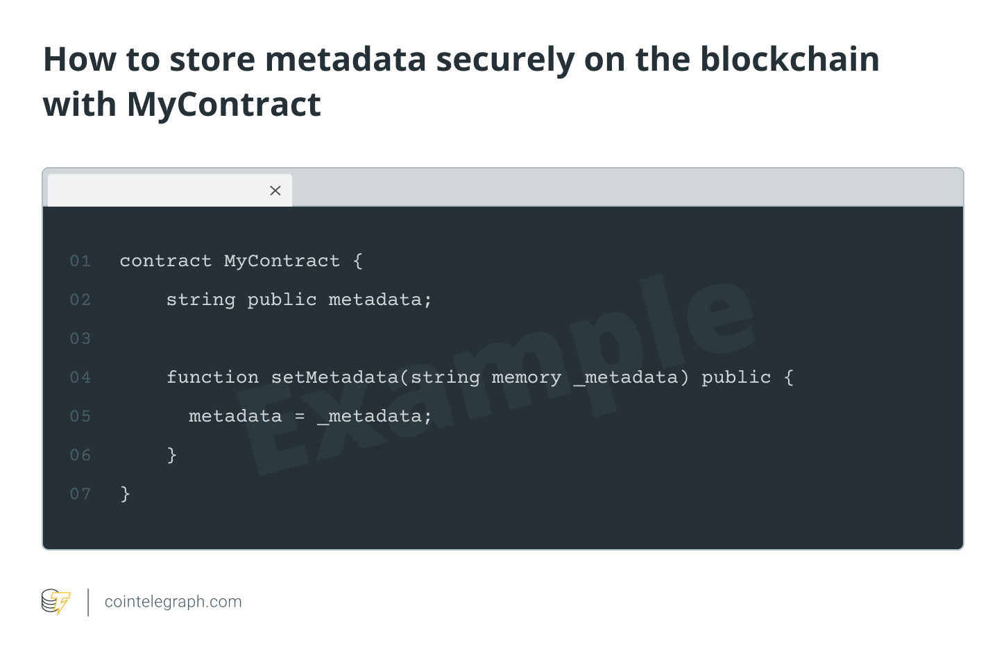 How to store metadata securely on the blockchain with MyContract