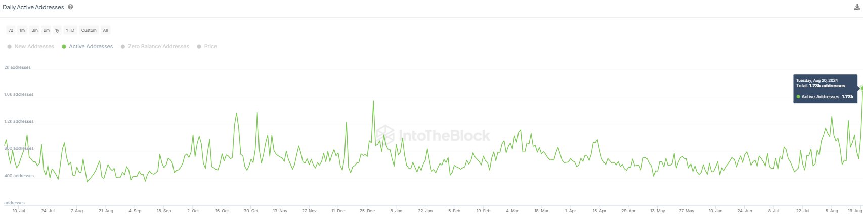 Daily active addresses