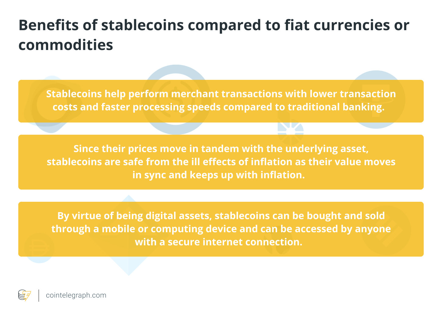 Benefits of stablecoins compared to fiat currencies or commodities