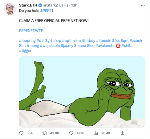 misleading pepe tweet