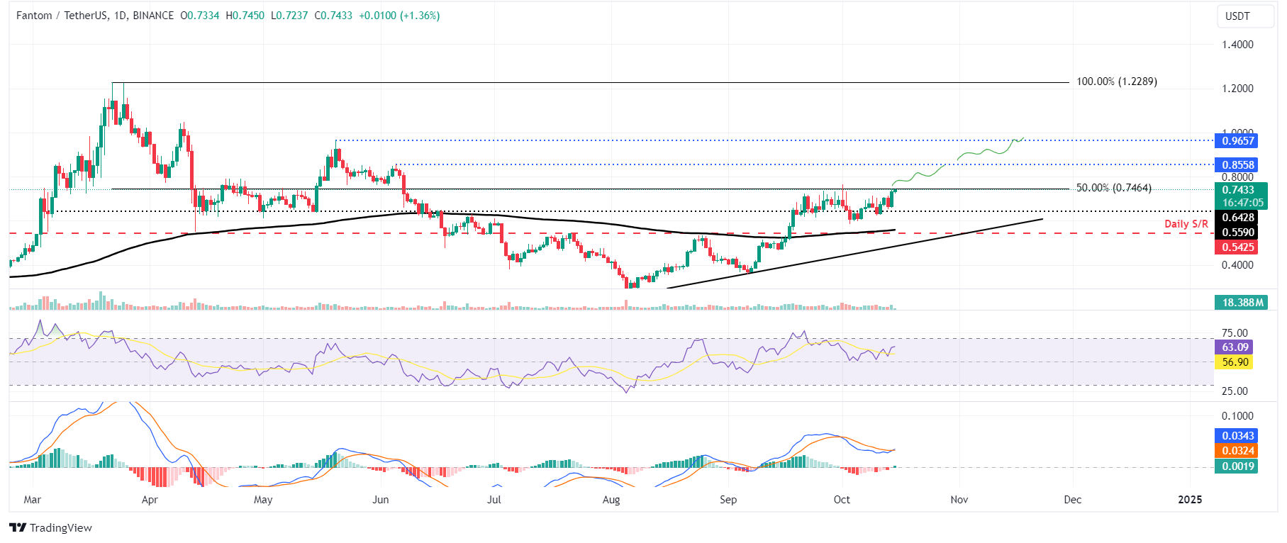 FTM/USDT daily chart